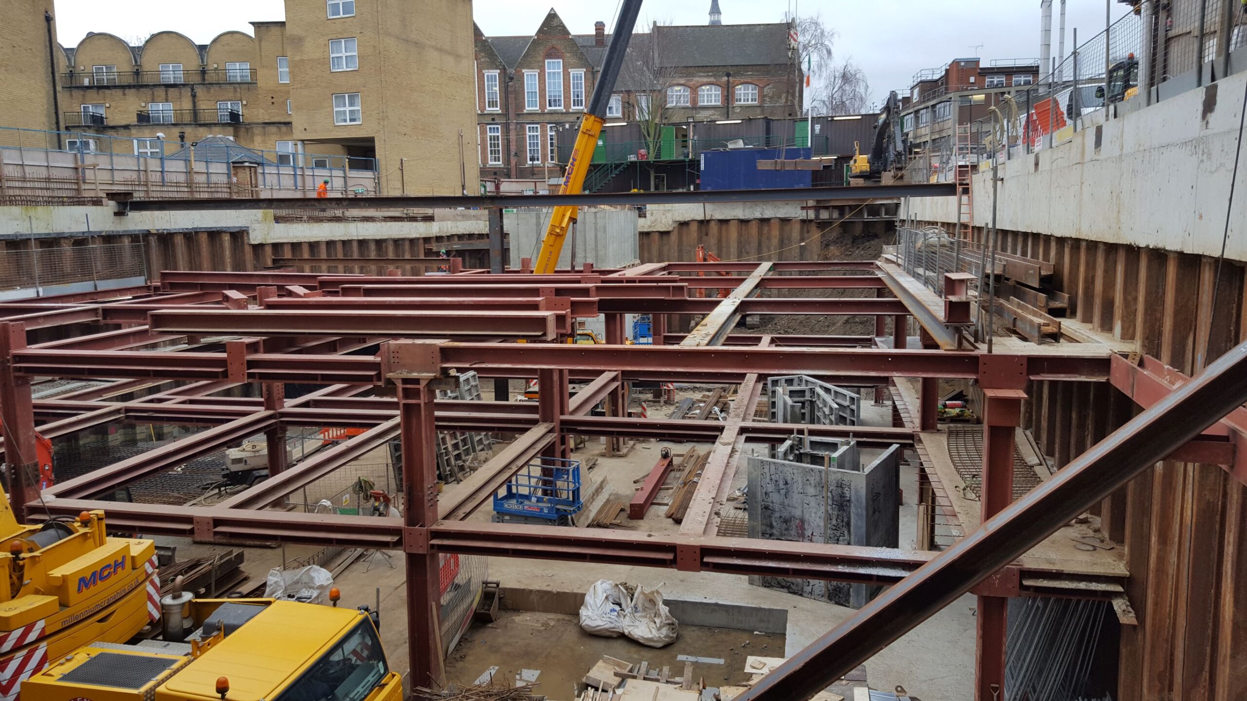 Holmes Road modular accommodation - steelwork